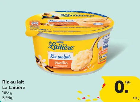 Offre: Riz au lait