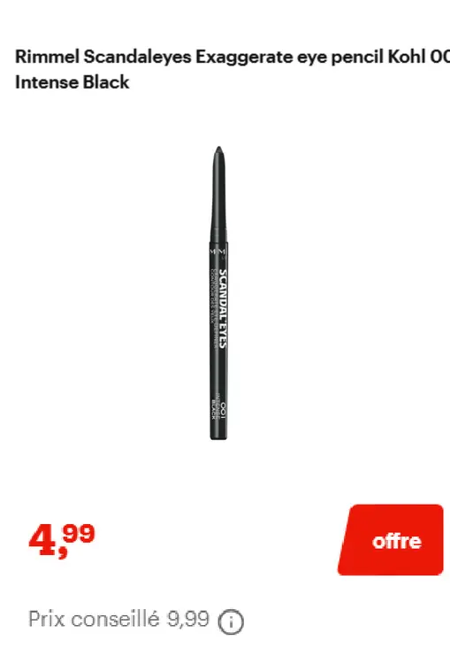 Offre: Rimmel Scandaleyes Exaggerate eye pencil Kohl