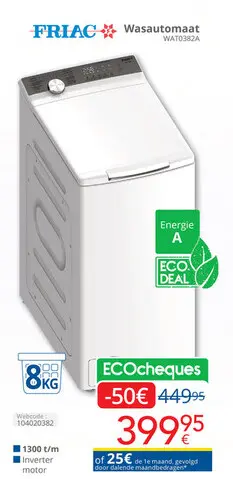 Promotie: Wasautomaat WAT0382A