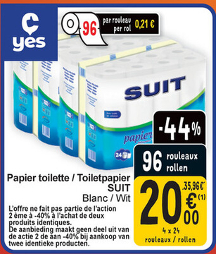 Offre: Papier toilette / Toiletpapier SUIT Blanc / W