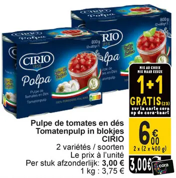 Offre: Pulpe de tomates en dés / Tomatenpulp in blokjes