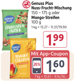 Aanbieding: Genuss Plus Nuss-Frucht-Mischung oder Mango-S