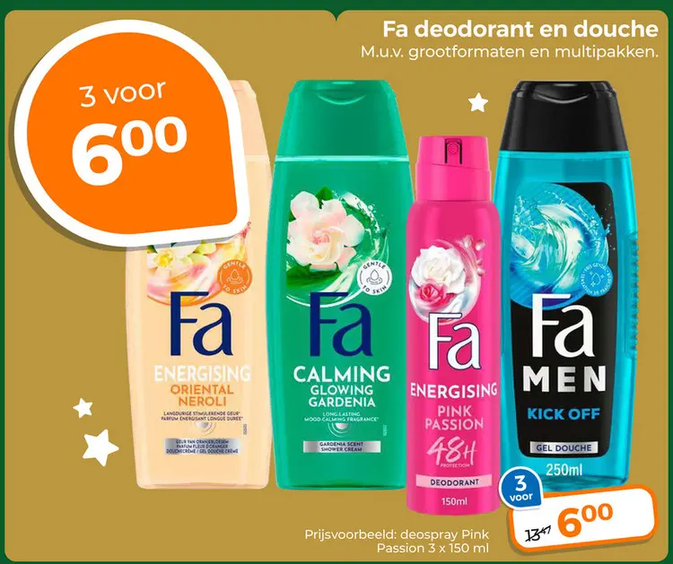 Aanbieding: deodorant en douche