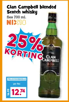 Aanbieding: Clan Campbell blended Scotch whisky
