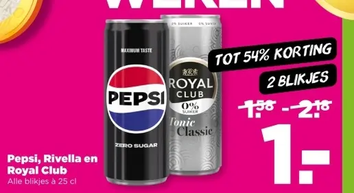 Aanbieding: Pepsi, Rivella en Royal Club