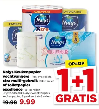 Aanbieding: Nalys Keukenpapier vochtvangers, xtra multi-gebruik of toiletpapier excellence