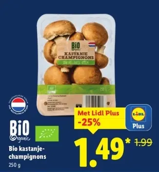 Aanbieding: Bio kastanje-champignons
