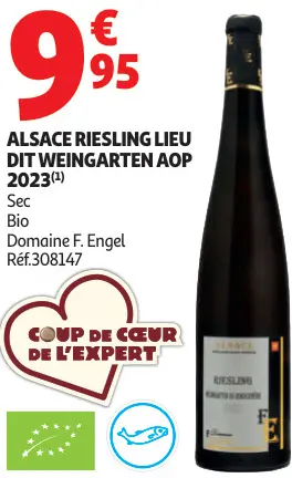 Offre: Domaine F. Engel Alsace Riesling Lieu Dit Weingarten AOP 2023