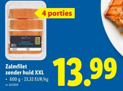 Aanbieding: Zalmfilet zonder huid XXL