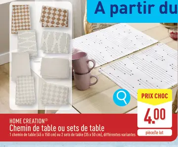 Offre: Chemin de table ou sets de table