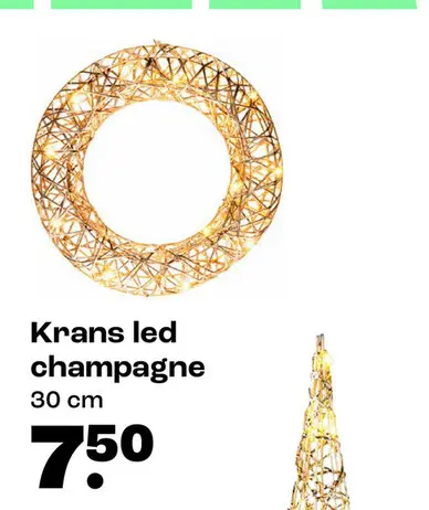 Aanbieding: Krans led champagne