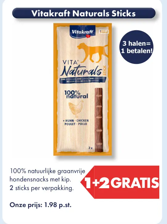 Aanbieding: Vitakraft Naturals Sticks