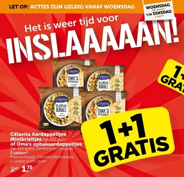 Aanbieding: Cêlavíta Aardappeltjes Minikrieltjes of Oma's opbakaardappeltjes
