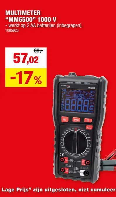 Promotie: Multimeter "mm6500" 1000 v