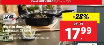 Aanbieding: Gegoten aluminium sauteerpan