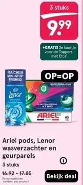Aanbieding: Ariel pods, Lenor wasverzachter en geurparels