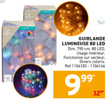 Offre: GUIRLANDE LUMINEUSE 80 LED