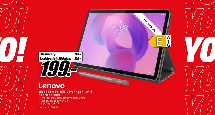 Aanbieding: Idea Tab met Folio Cover + pen - WiFi Android