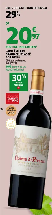 Promotie: Saint émilion grand cru classé aop