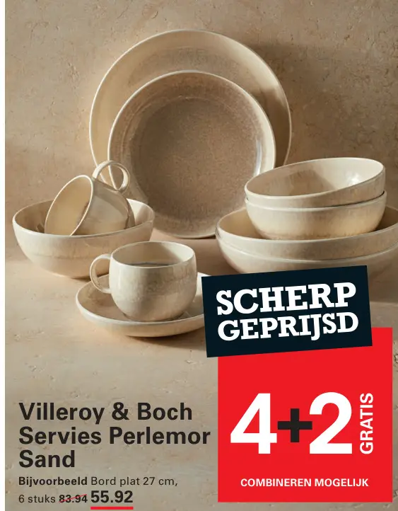 Aanbieding: Servies Perlemor Sand