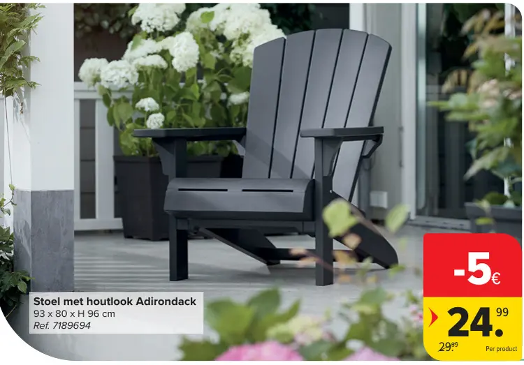 Promotie: Stoel met houtlook Adirondack