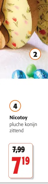 Promotie: Nicotoy pluche konijn zittend
