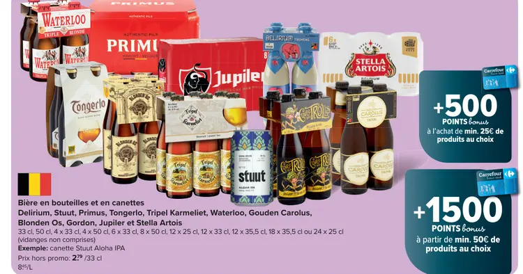 Offre: Bière en bouteilles et en canettes