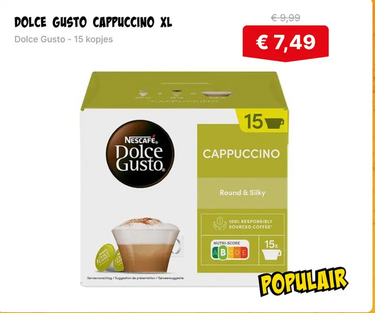 Aanbieding: Dolce gusto cappuccino xl