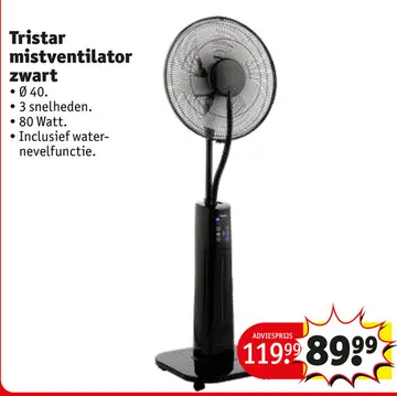 Aanbieding: Tristar mistventilator zwart