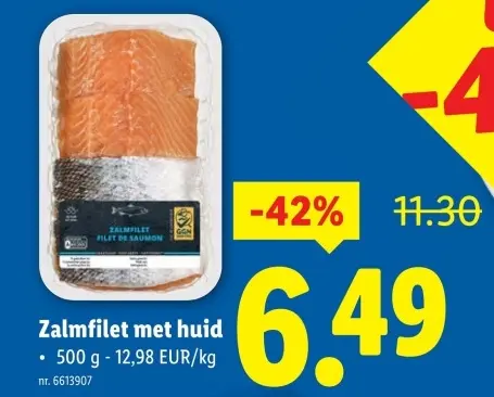 Aanbieding: Zalmfilet met huid