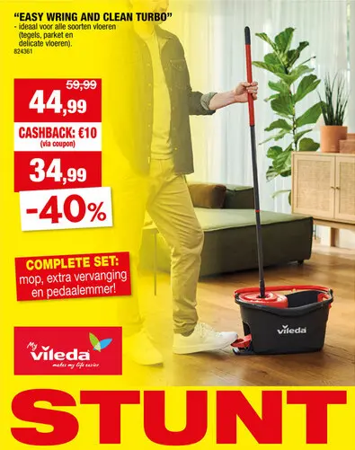 Aanbieding: Vileda Easy Wring & Clean Turbo met 2 navullingen