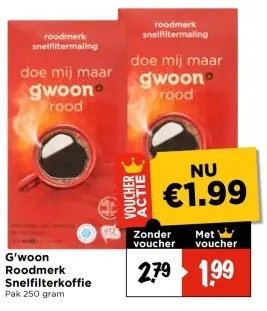 Aanbieding: G'woon Roodmerk Snelfilterkoffie