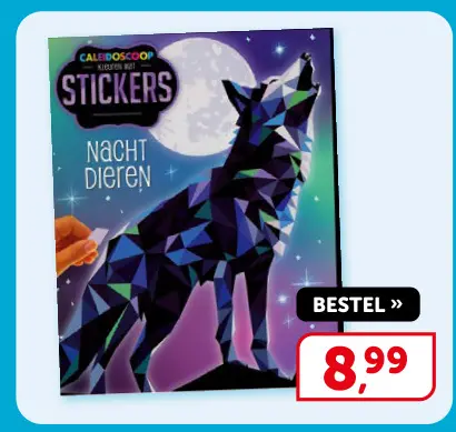 Promotie: Kaleidoscoop Kleuren met Stickers Nacht Diere