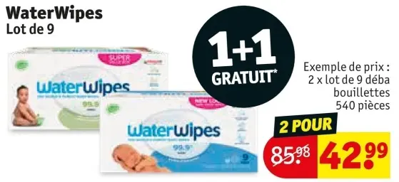 Offre: WaterWipes Lot de 9