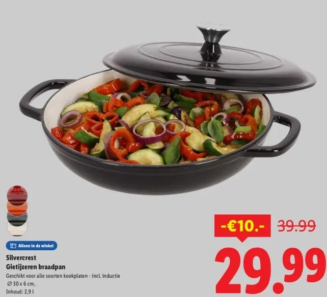 Aanbieding: Gietijzeren braadpan