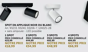 Offre: Spot en applique noir ou blanc