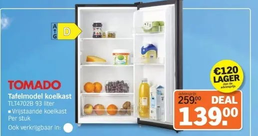 Aanbieding: Tafelmodel koelkast