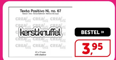 Promotie: Crealies Texto Positivo NL no. 67 kerstknuffel