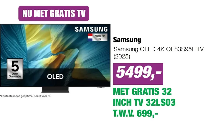 Aanbieding: Samsung OLED 4K QE83S95F TV (2025)