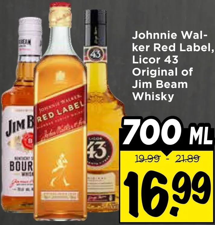 Aanbieding: Red Label, Licor 43 Original of Whisky