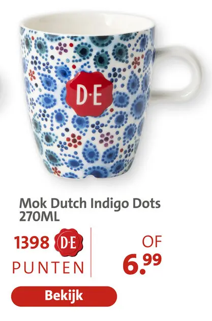 Aanbieding: Mok Dutch Indigo Dots