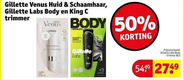 Promotie: Gillette Venus Huid & Schaamhaar, Gillette Labs body en King C trimmer