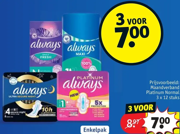 Aanbieding: Maandverband en inlegkruisjes