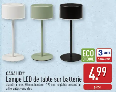 Offre: Lampe LED de table sur batterie
