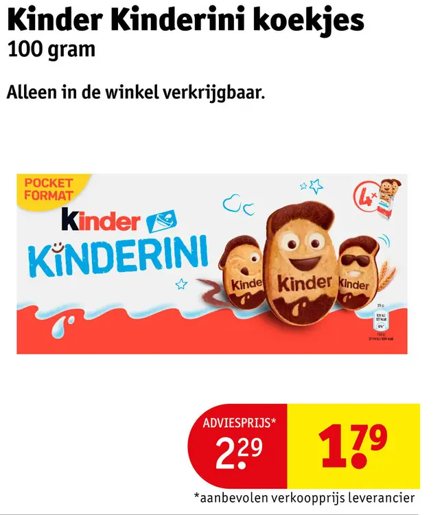 Aanbieding: Kinder Kinderini koekjes
