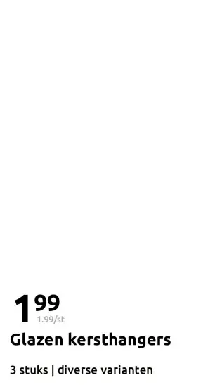 Aanbieding: Glazen kersthangers