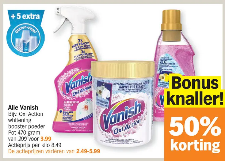 Aanbieding: Alle Vanish Bijv. Oxi Action whitening booste