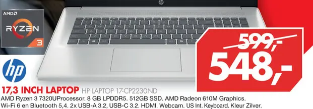 Aanbieding: 17,3 inch laptop HP laptop 17-cp2230nd