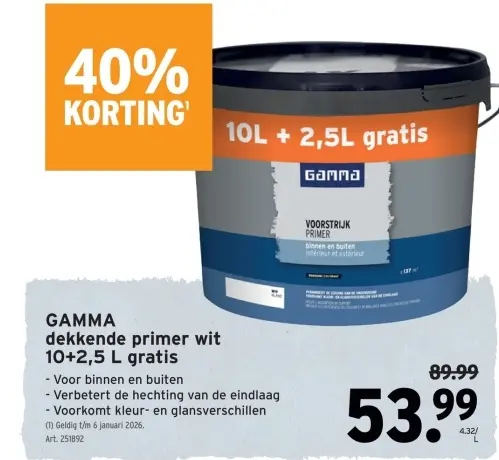 Promotie: dekkende primer wit