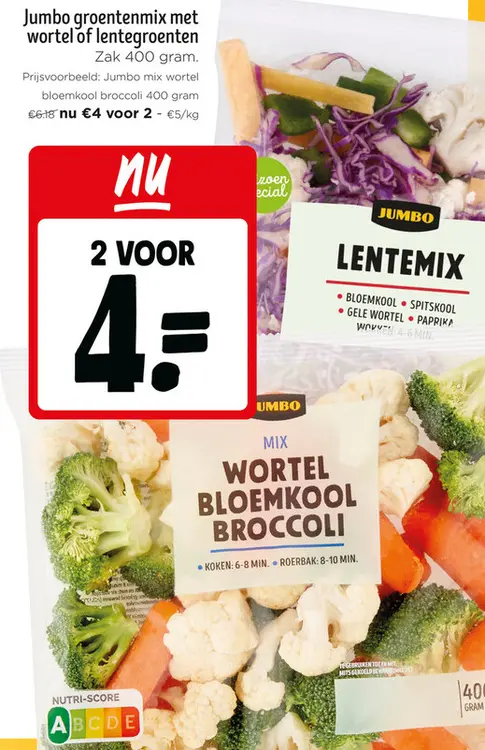 Promotie: Groentenmix met wortel of lentegroenten